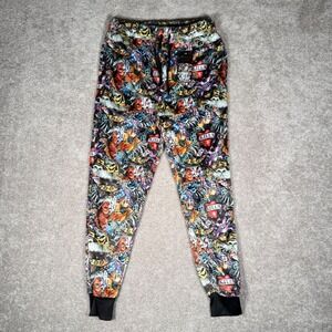 NWT Ed Hardy Men's M Tattoo Print Joggers Loungewear Pajama Pants Multi Color